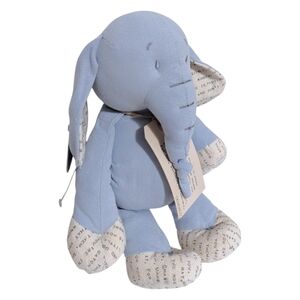 *Demdaco DEAR BABY Elephant Plush NWT Blue Gray Stitching Encouraging Words Gift